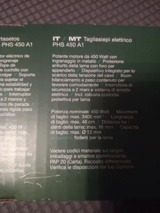 Cortasetos Eléctrico Parkside 450W