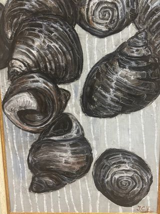 Cuadro con marco dorado y plateado