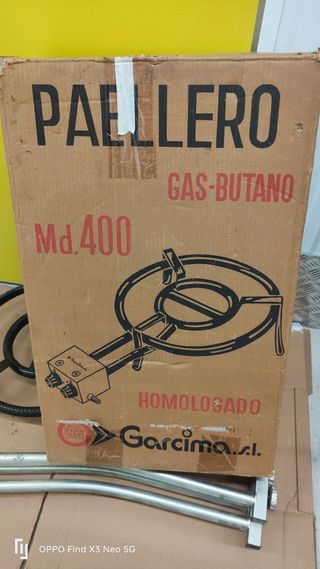 Paellero de gas con trípode