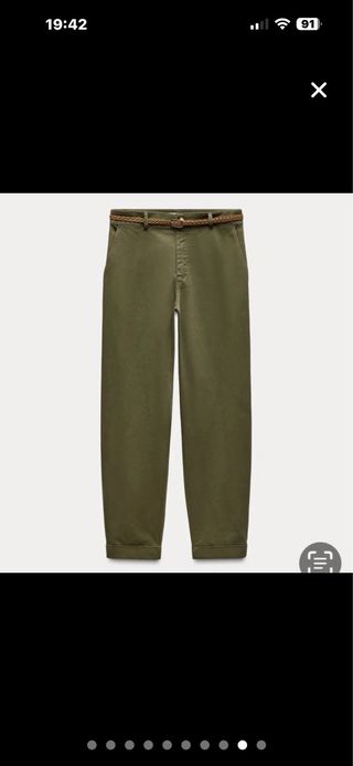 Pantalones chinos Zara verde oliva