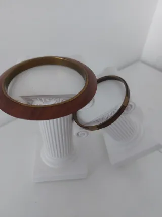 Pack 2 Pulseras Rígidas Madera y Metal