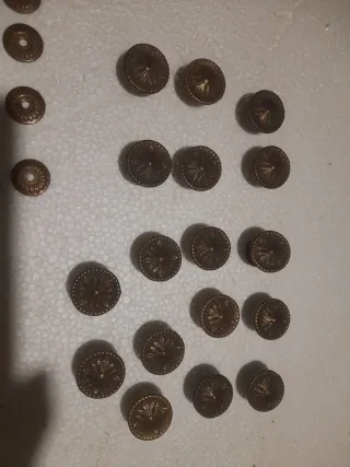 17 Pomi Bronzo Antico Decorati