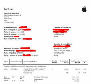 iPhone 15 Pro 128GB Titanio