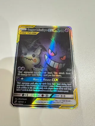 Gengar y Mimikyu GX Holo Carta Pokémon