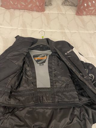 Chaqueta de moto Held negra y blanca de mujer