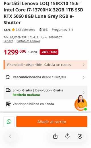 Lenovo LOQ Gaming i7/32GB/1TB SSD