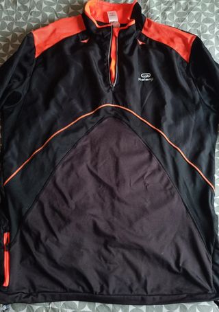 Cortavientos Kalenji Negro Naranja