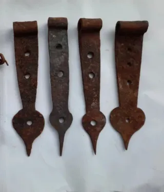 4 Bisagras Antiguas Hierro Forjado