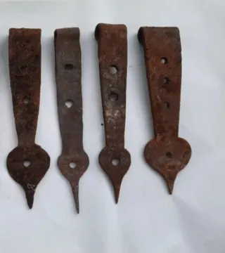 4 Bisagras Antiguas Hierro Forjado