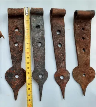 4 Bisagras Antiguas Hierro Forjado