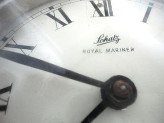 Reloj y Barómetro Barco Cromado Antiguo