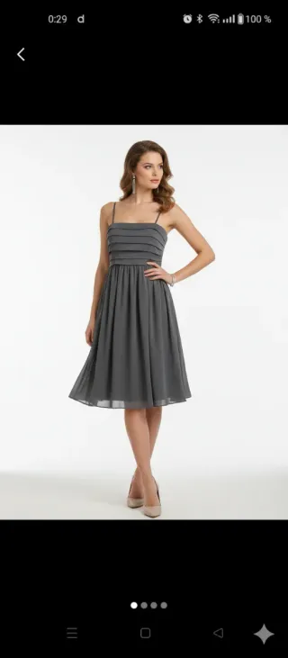 Vestido fiesta Zara gris