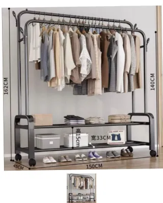 Appendiabiti 2 livelli con ruote