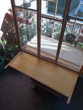 Jaula grande pájaros madera hecha a mano conmueble