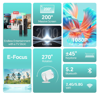 Mini Proyector Nasin VF211WF WiFi 6 Bt