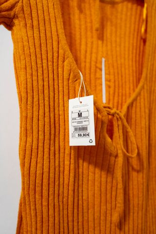 Vestido Natura punto acanalado naranja Talla M