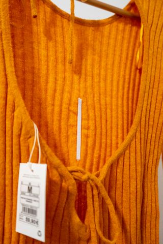 Vestido Natura punto acanalado naranja Talla M