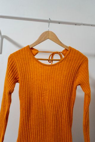 Vestido Natura punto acanalado naranja Talla M