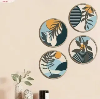 4 Adornos de Pared Redondos