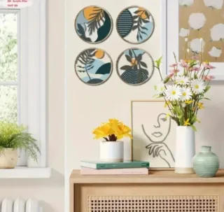 4 Adornos de Pared Redondos
