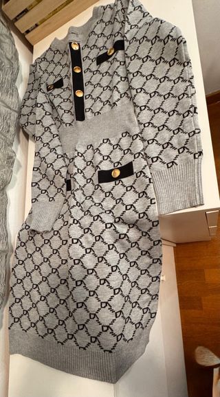 Vestido Jasmine Gris y Negro