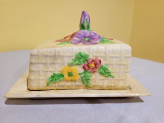 Mantequera Antigua de cerámica inglesa