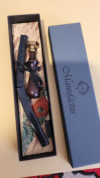 Estuche Sello Iniciales A-V y Lacre Nuevo