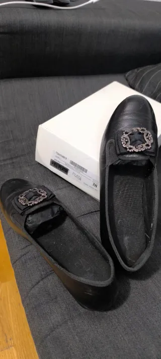 Zapatos piel negro/plata T-38 fallero