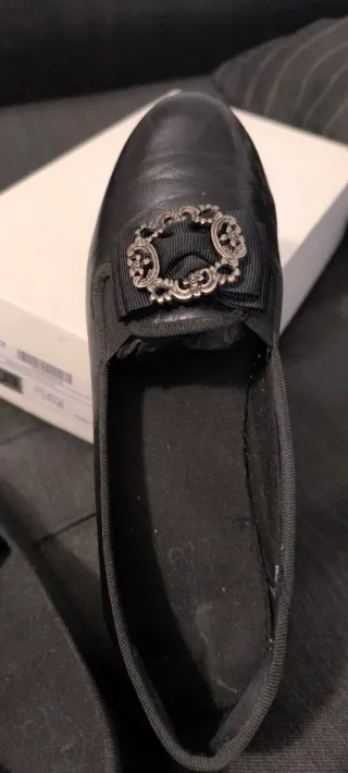 Zapatos piel negro/plata T-38 fallero