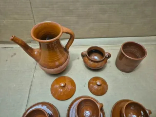 Juego de café de cerámica artesanal