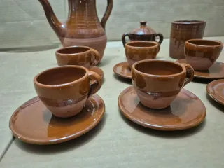 Juego de café de cerámica artesanal