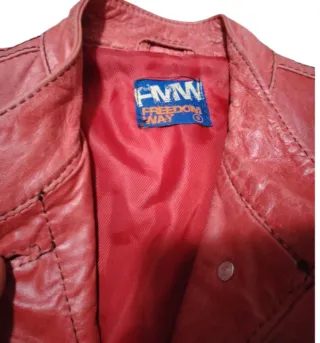 Chaqueta Biker Piel Cabra Y2K Roja
