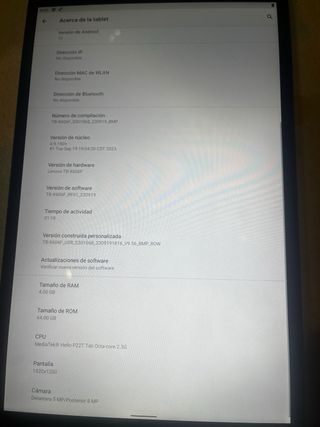 Tablet Lenovo M10 FHD PLUS Negra