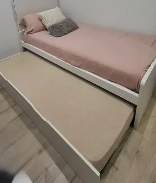 Cama nido 90x190cm. Blanca +2 colchones NEGOCIABLE