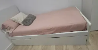 Cama nido 90x190cm. Blanca +2 colchones NEGOCIABLE