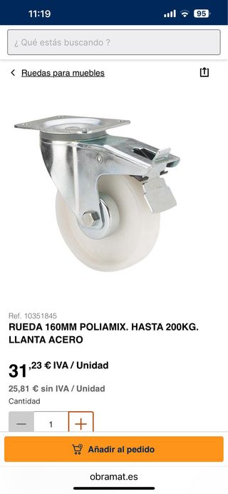 8 Ruedas Giratorias Nuevas con y sin freno.