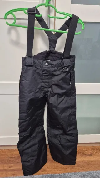 Pantalón de esquí infantil negro con tirantes