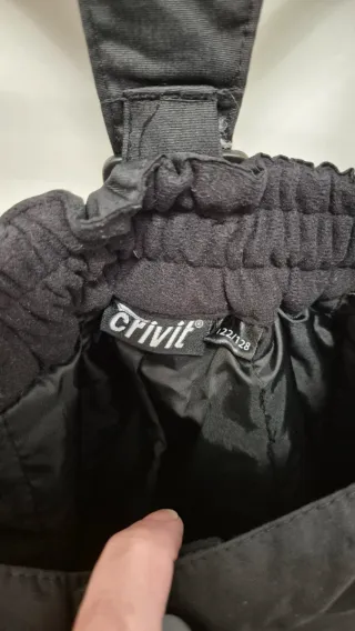 Pantalón de esquí infantil negro con tirantes