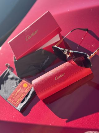 Gafas de sol Cartier Oro y Negro