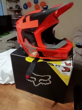 Casco Fox Niño Naranja Fluor