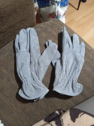 Guantes de cuero gris