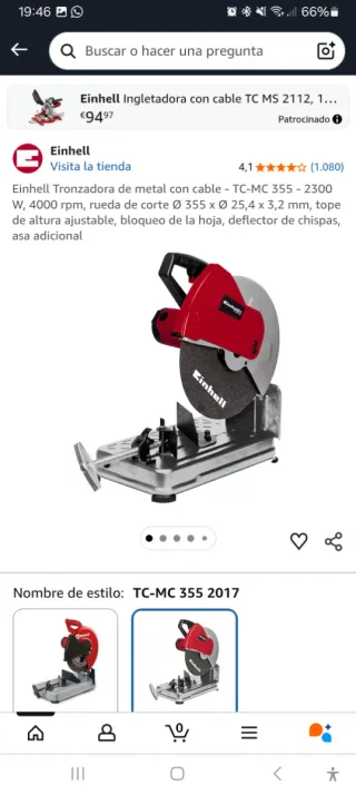 Sierra de corte Einhell TC-MC 355 2017