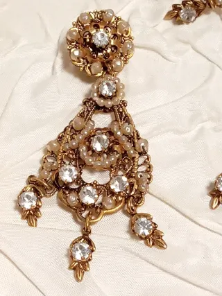 Aderezo Fallera Oro y zirconitas