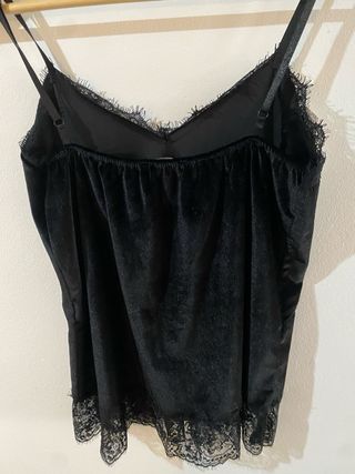 Top lencero negro terciopelo