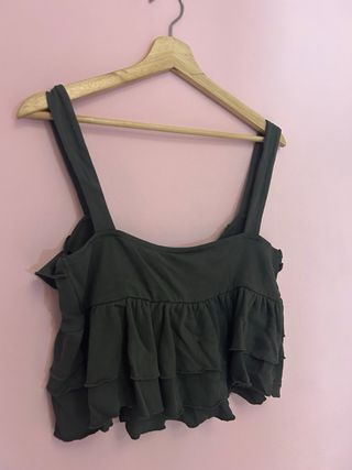 top Zara tieantws volantes verde