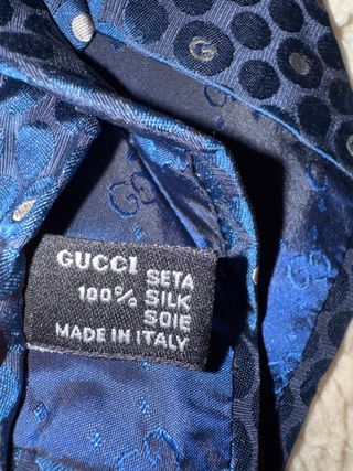 Corbata Gucci Seda Azul G