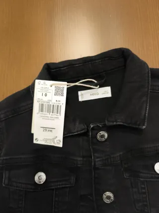 Cazadora vaquera negra niña Mango