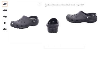 Crocs Clásicos Unisex Negro Talla 46/47