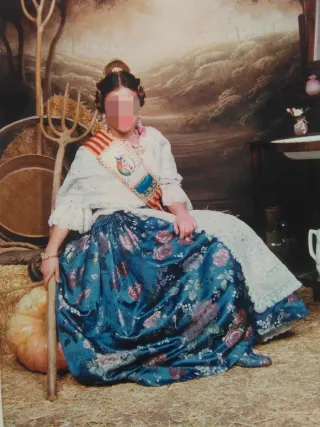 Vestido Fallera Niña Azul 10 Años