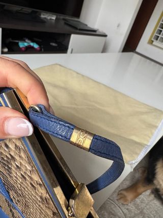 Bolso Balenciaga Vintage Piel y Serpiente Azul